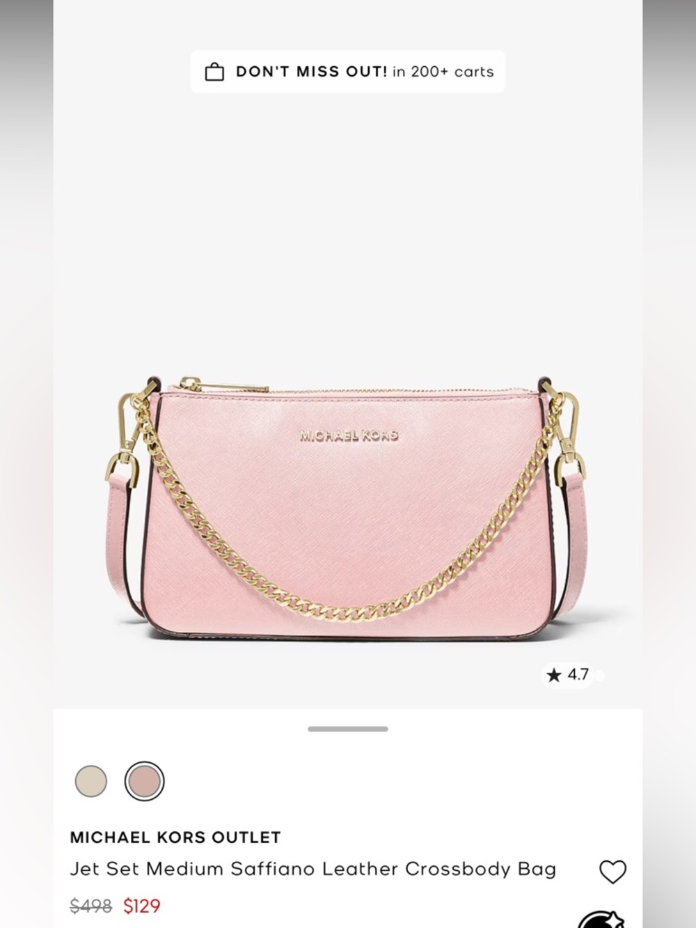 Michael Kors Light Pink Cross Body
